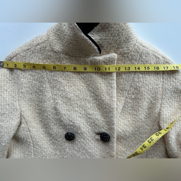 vintage 50s 60s lilli ann's junior petite Cream Double Breasted coat - Picture 8 of 14
